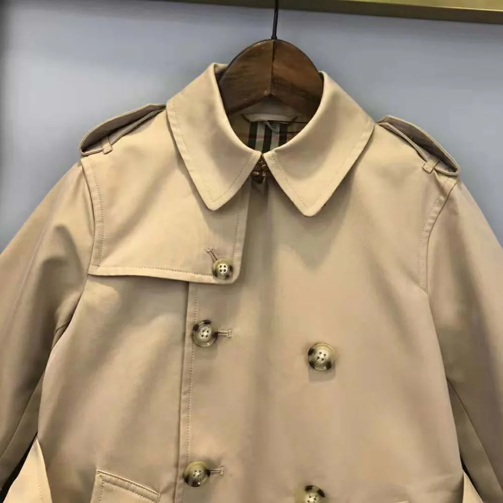 Burberry Kids' Cotton Gabardine Trench Coat in Beige