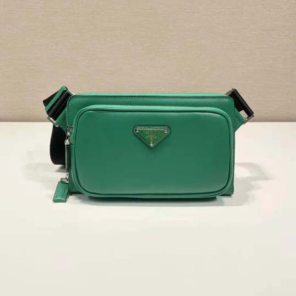 Prada Saffiano Leather Belt Bag for Men in Green