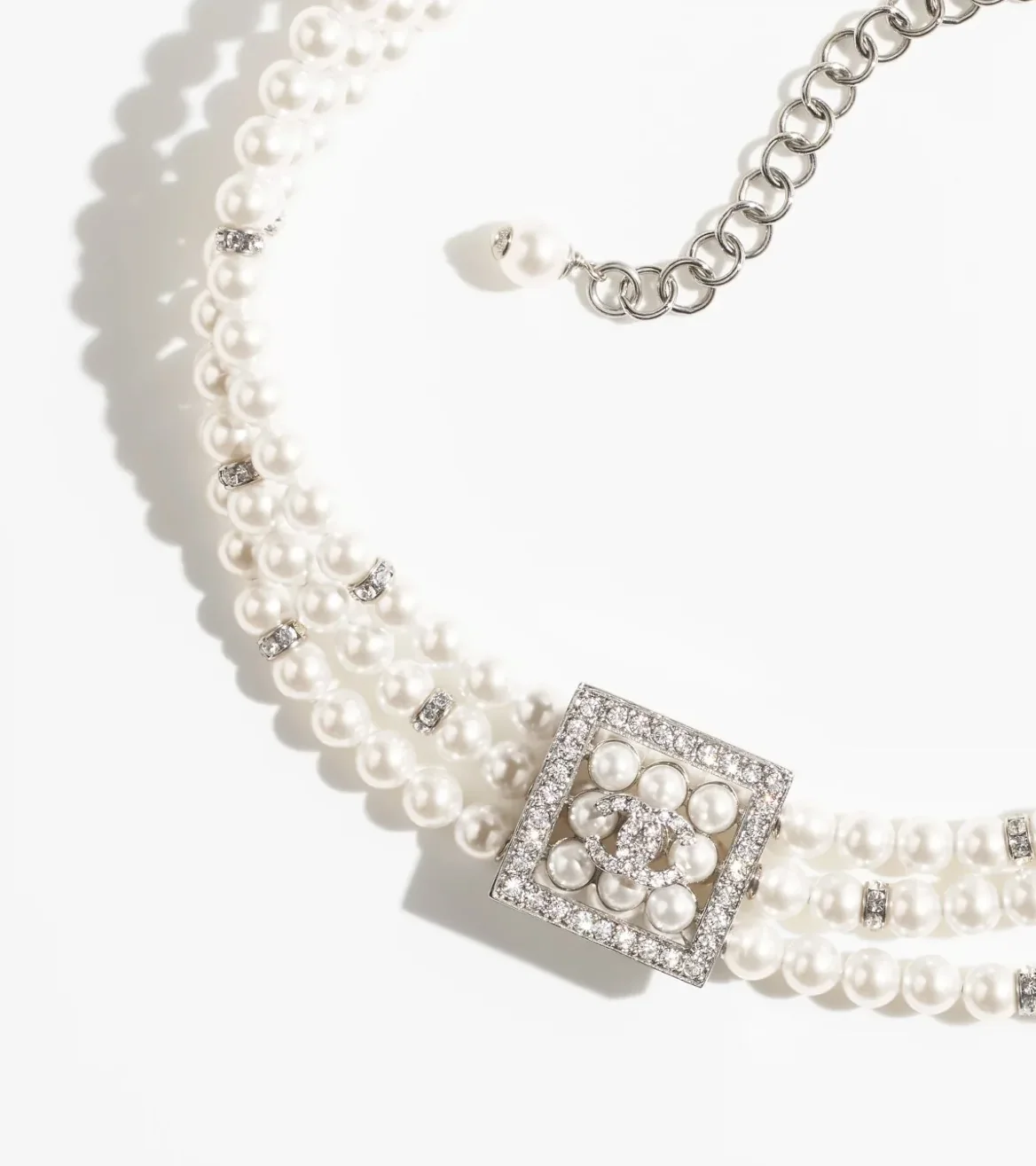 Chanel Pearl Rhinestone Necklace