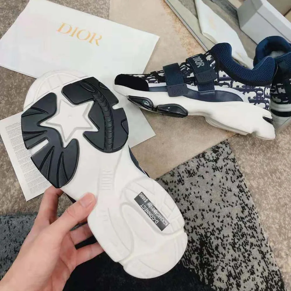 Dior D-Wander Sneaker Deep Blue Dior Oblique Technical Fabric for Women