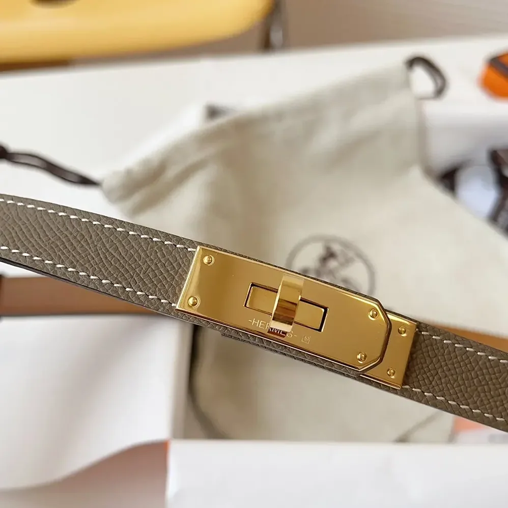 Hermes Kelly 18 Belt for Women in Grey