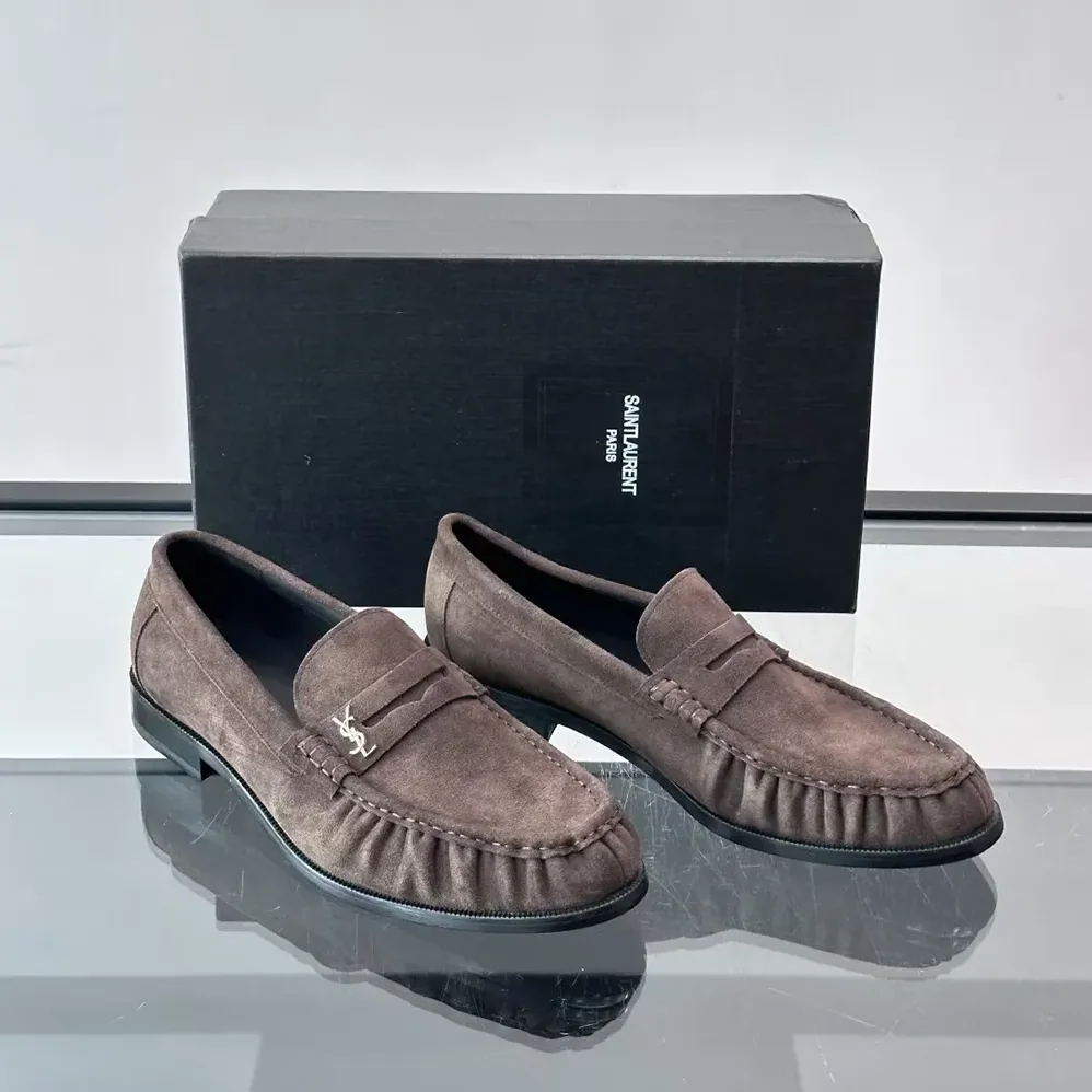 Saint Laurent YSL Le Loafer Supple in Suede for Unisex