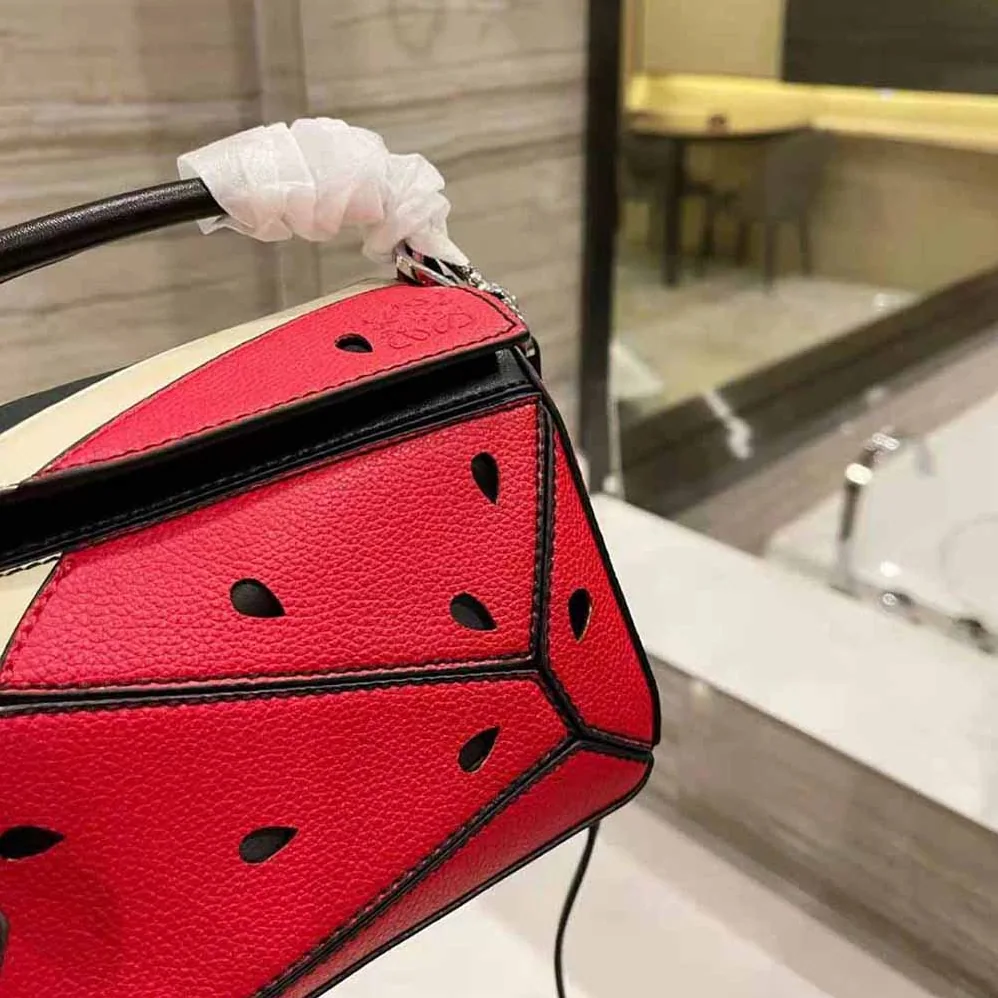 Loewe Watermelon Mini Puzzle Bag in Classic Calfskin for Women Loewe Watermelon Mini Puzzle Bag in Classic Calfskin for Women
