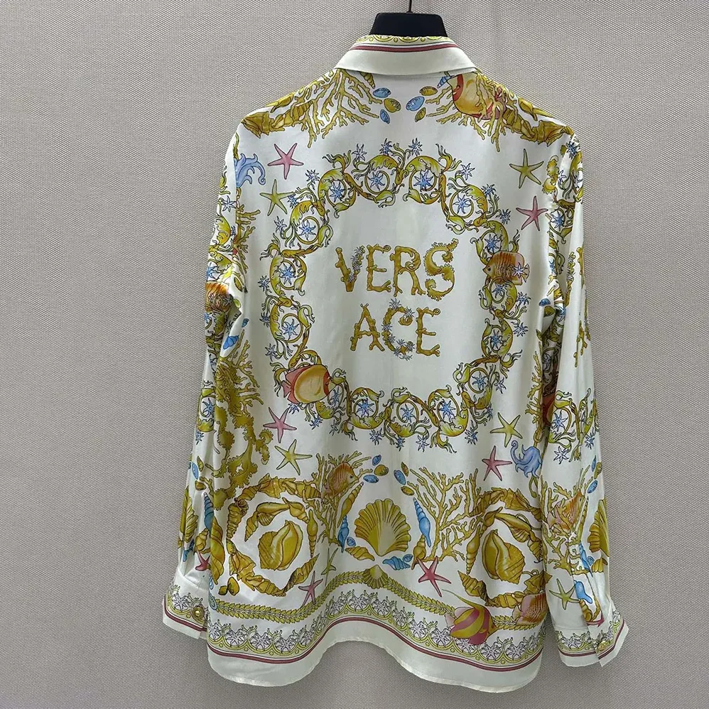Versace Underwater Barocco Silk Shirt for Women