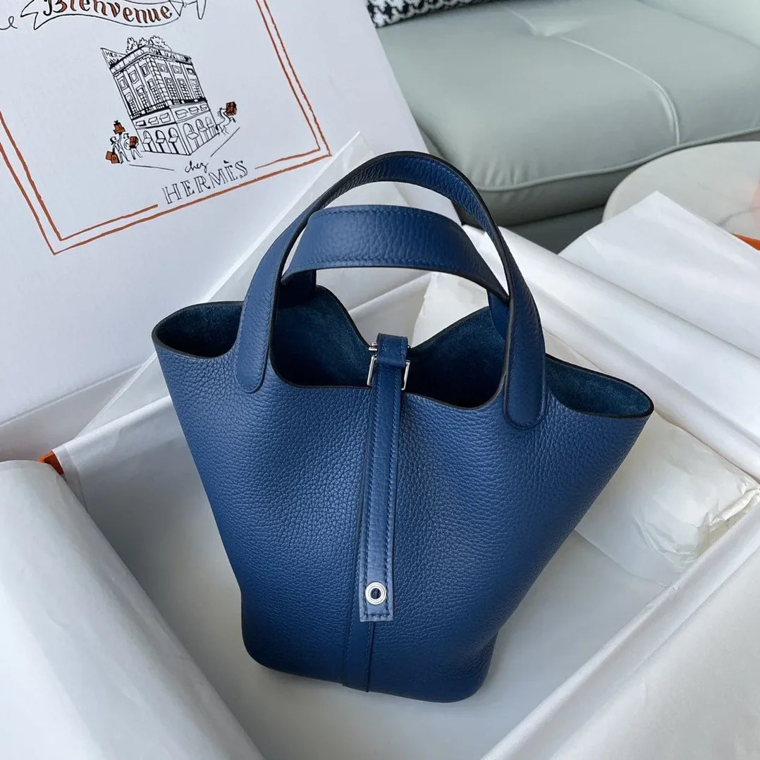 Hermes Picotin Lock 18 Bag Navy Blue Hermes Picotin Lock 18 Bag Navy Blue