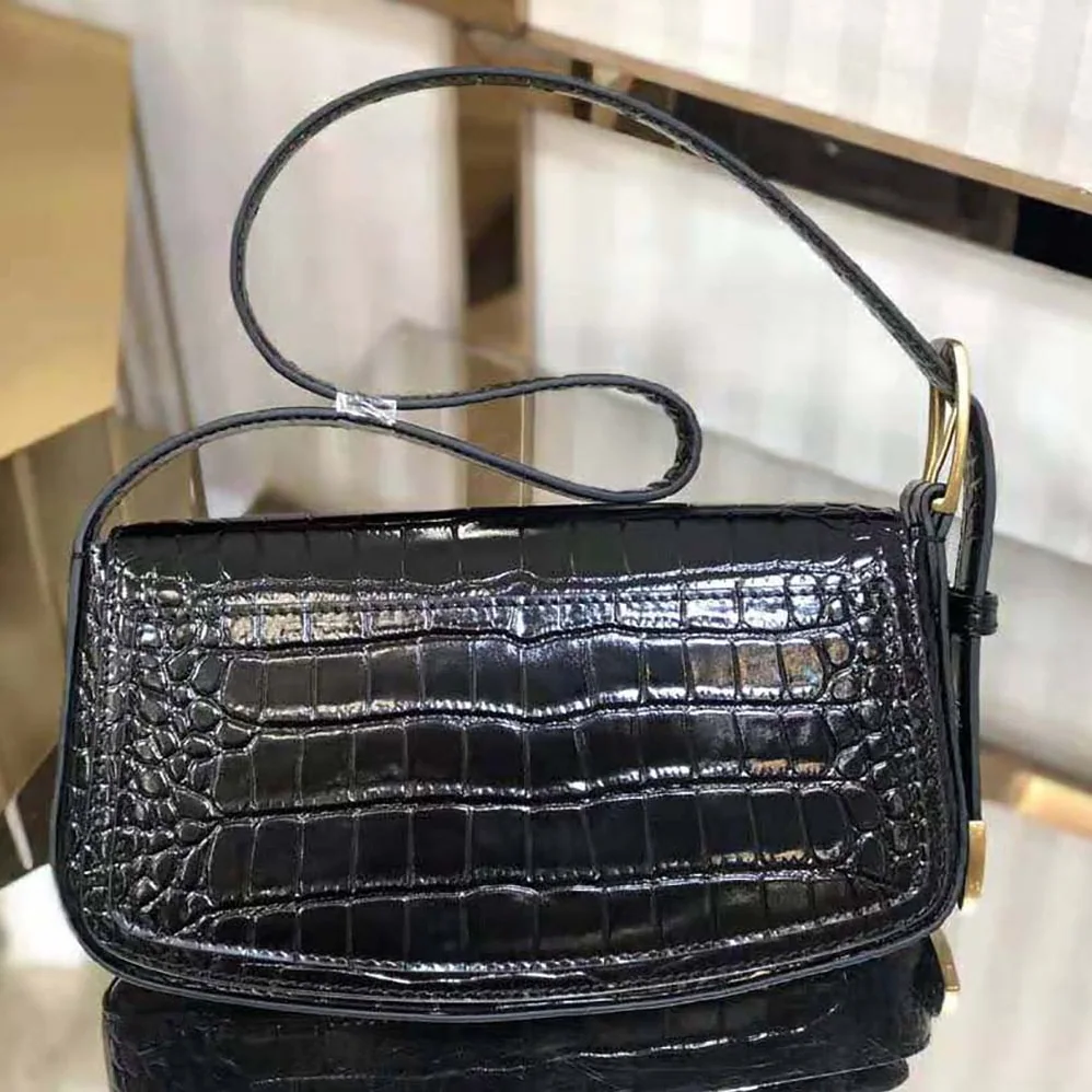 Balenciaga Ghost Sling Bag in Black Crocodile Embossed Calfskin for Women Balenciaga Ghost Sling Bag in Black Crocodile Embossed Calfskin for Women
