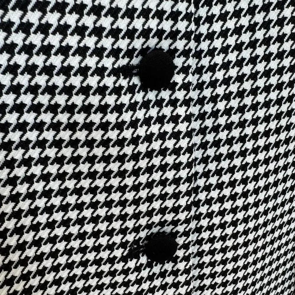 Dior Cropped Jacket Black and White Houndstooth Virgin Wool Blend for Women