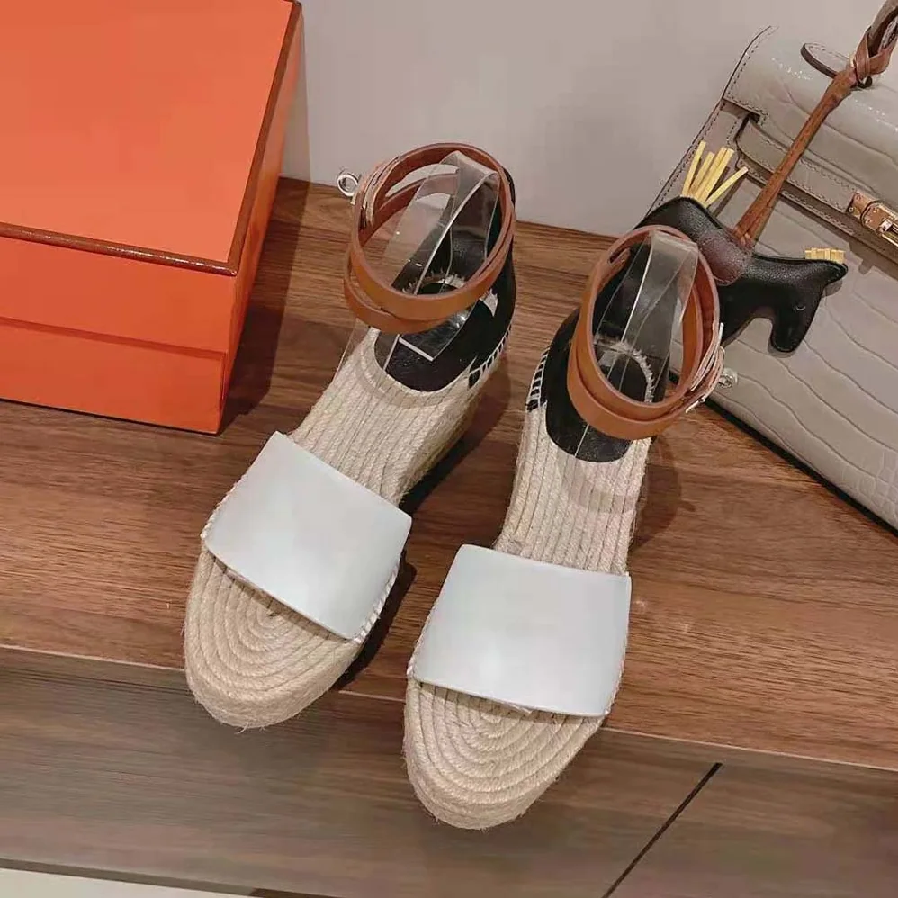 Hermes Tipoli Espadrille in Calfskin with Wrap-Around Ankle Strap for Women in Brown
