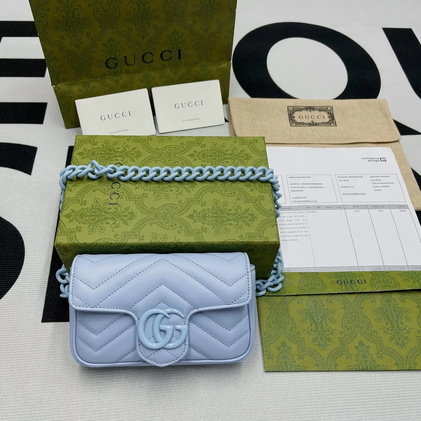 Gucci Marmont Super Mini Bag Blue Gucci Marmont Super Mini Bag Blue