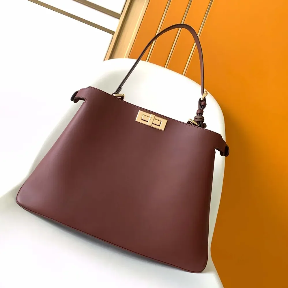 Fendi Peekaboo Soft Large Dark Brown Leather Bag for Women Fendi Peekaboo Soft Large Dark Brown Leather Bag for Women