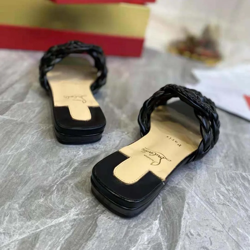 Christian Louboutin Marmela Flat Mule is Modern and Elegant for Women in Black