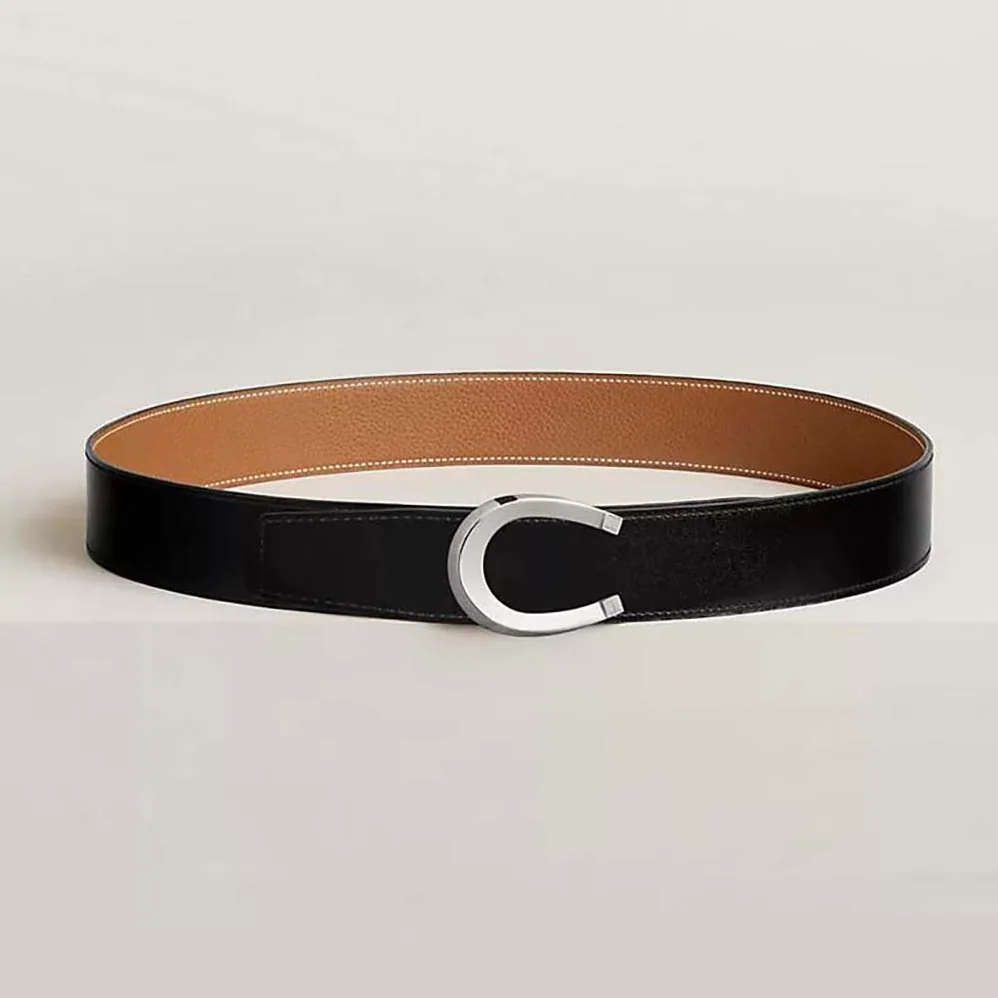 Hermes Luck Belt Buckle & Reversible Leather Strap 38 mm for Men in Brown