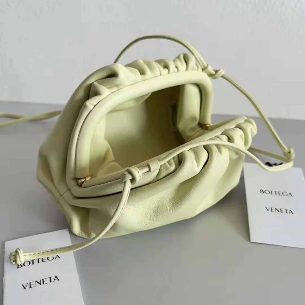 Bottega Veneta Mini Pouch Mini Leather Clutch with Strap for Women