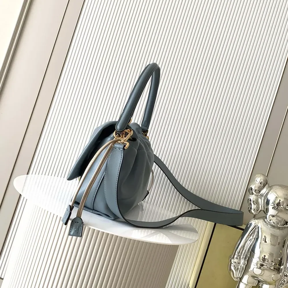 Fendi Mamma Baguette Medium Mercury Blue Nappa Leather Bag for Women Fendi Mamma Baguette Medium Mercury Blue Nappa Leather Bag for Women