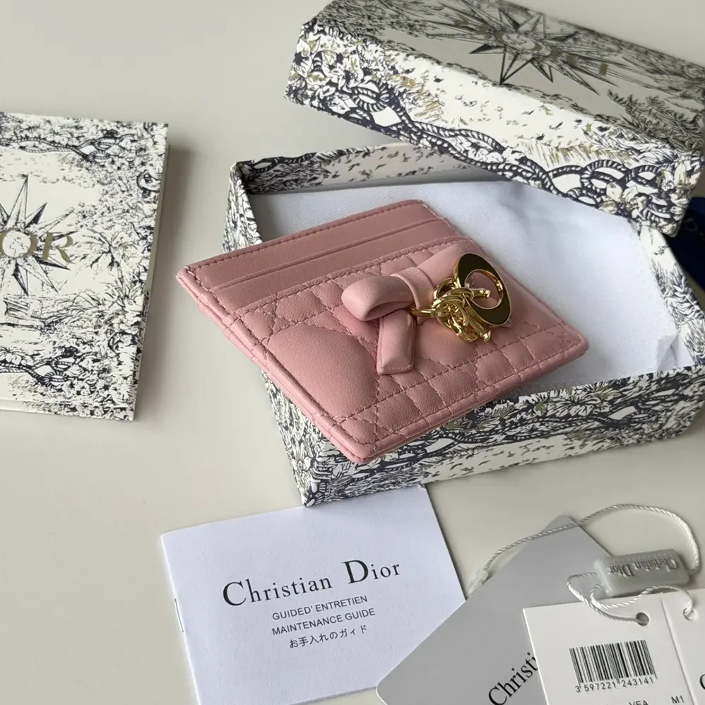 Dior Lady Dior Freesia Card Holder Black Cannage Lambskin for Women Dior Lady Dior Freesia Card Holder Black Cannage Lambskin for Women
