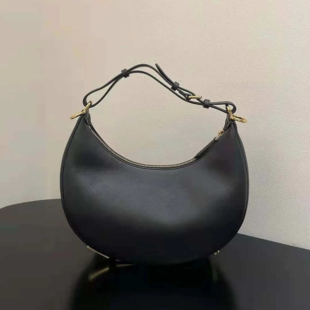 Fendi Fendigraphy Small Black Leather Bag for Women in Black Fendi Fendigraphy Small Black Leather Bag for Women in Black
