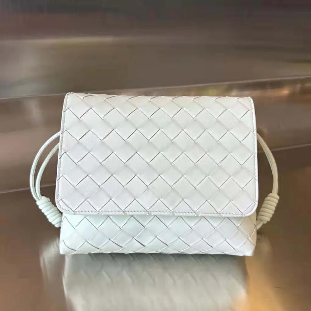 Bottega Veneta Mini Intrecciato Cross-Body Bag for Women in White