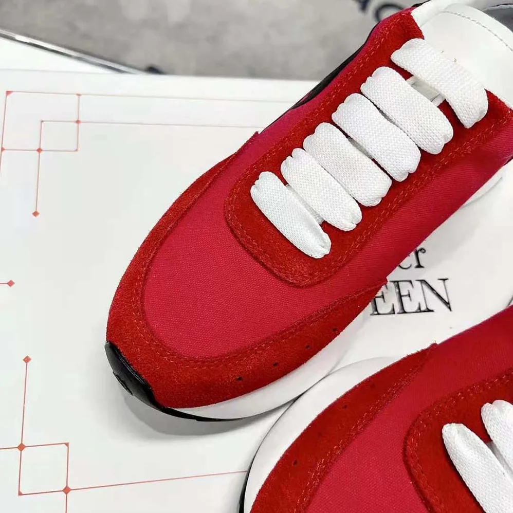 Alexander Mcqueen Sprint Runner in Lust Red for Unisex Alexander Mcqueen Sprint Runner in Lust Red for Unisex