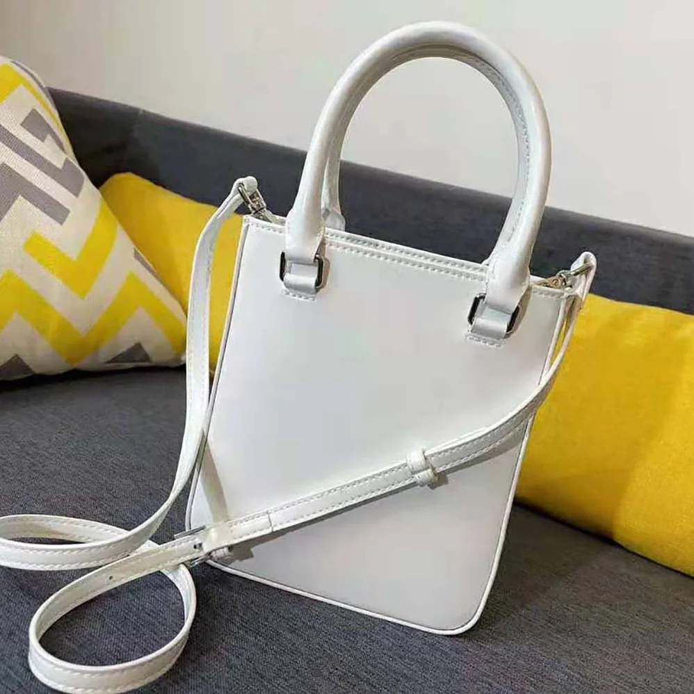 Prada Small Brushed Leather Tote for Women in White