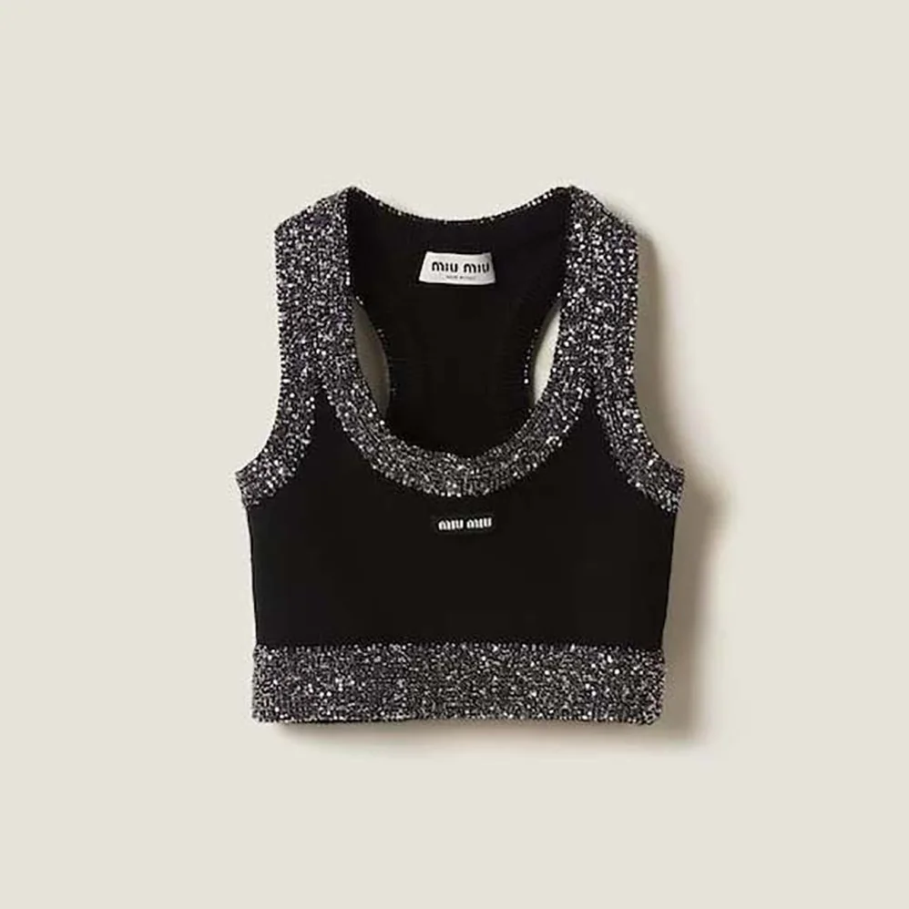 Miu Miu Cashmere Top-Black MMV130_1331_F0806 for Women Miu Miu Cashmere Top-Black MMV130_1331_F0806 for Women