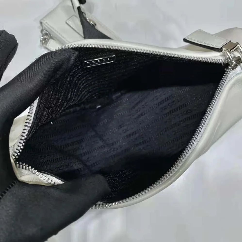 Prada Leather Triangle Shoulder Bag for Women in White
