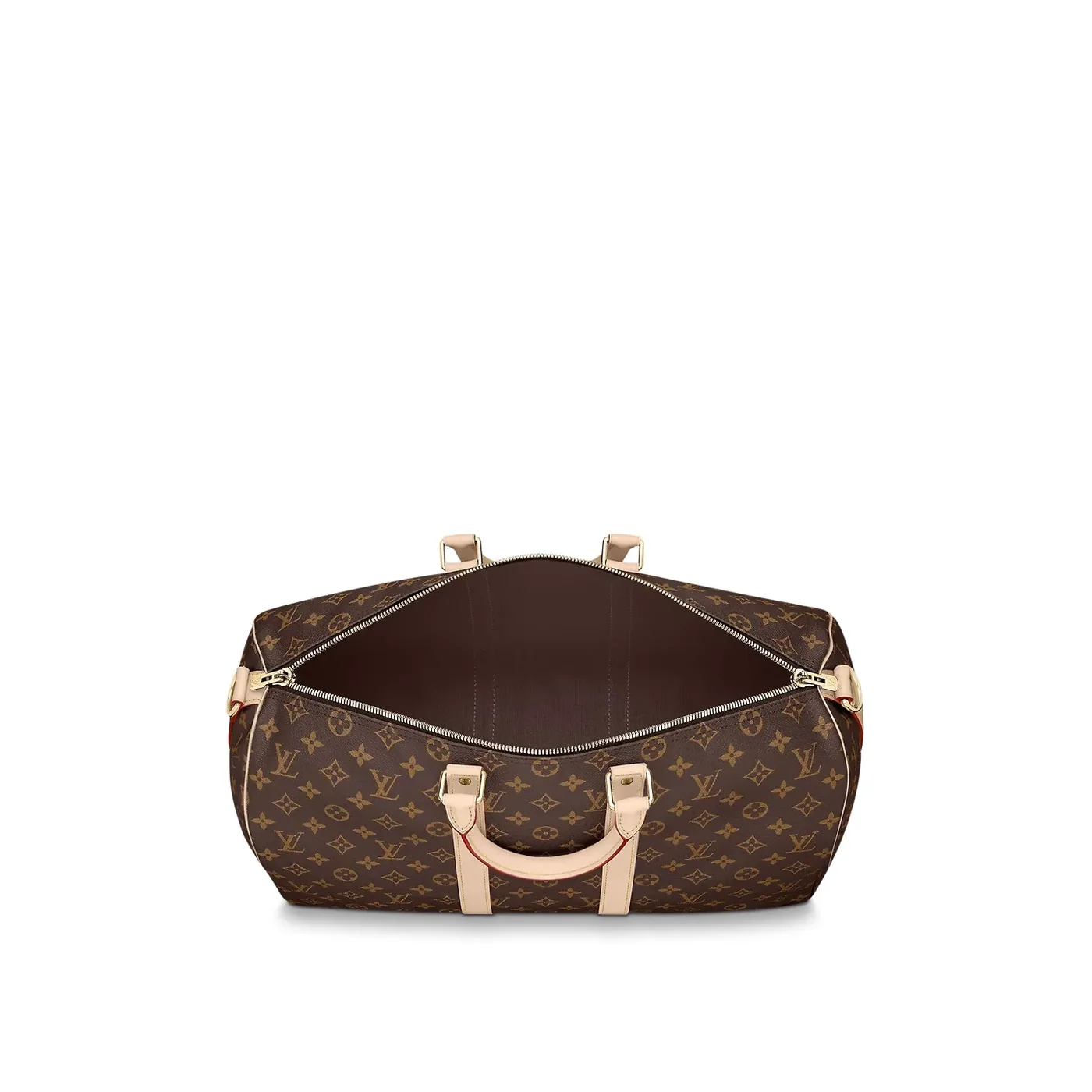 Louis Vuitton Keepall Bandouliere 45 Travel Bag in Brown Monogram Gold Hardware