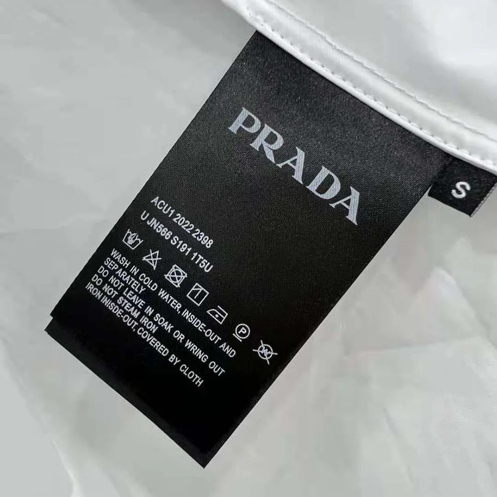 Prada Hooded Poplin Dress with Embroidered Triangle Logo for Women