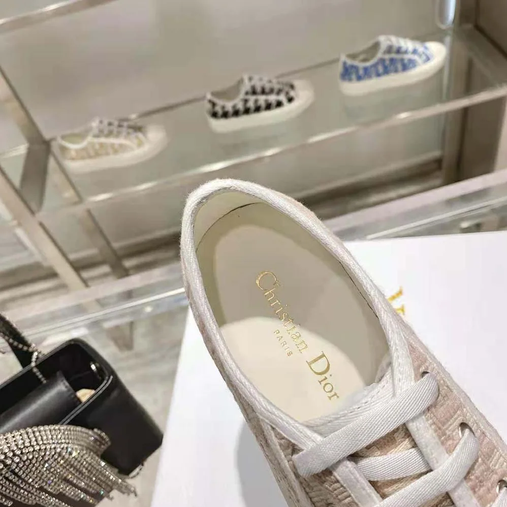Dior Walk N Dior Sneaker Nude Dior Oblique Embroidered Cotton for Women Dior Walk N Dior Sneaker Nude Dior Oblique Embroidered Cotton for Women