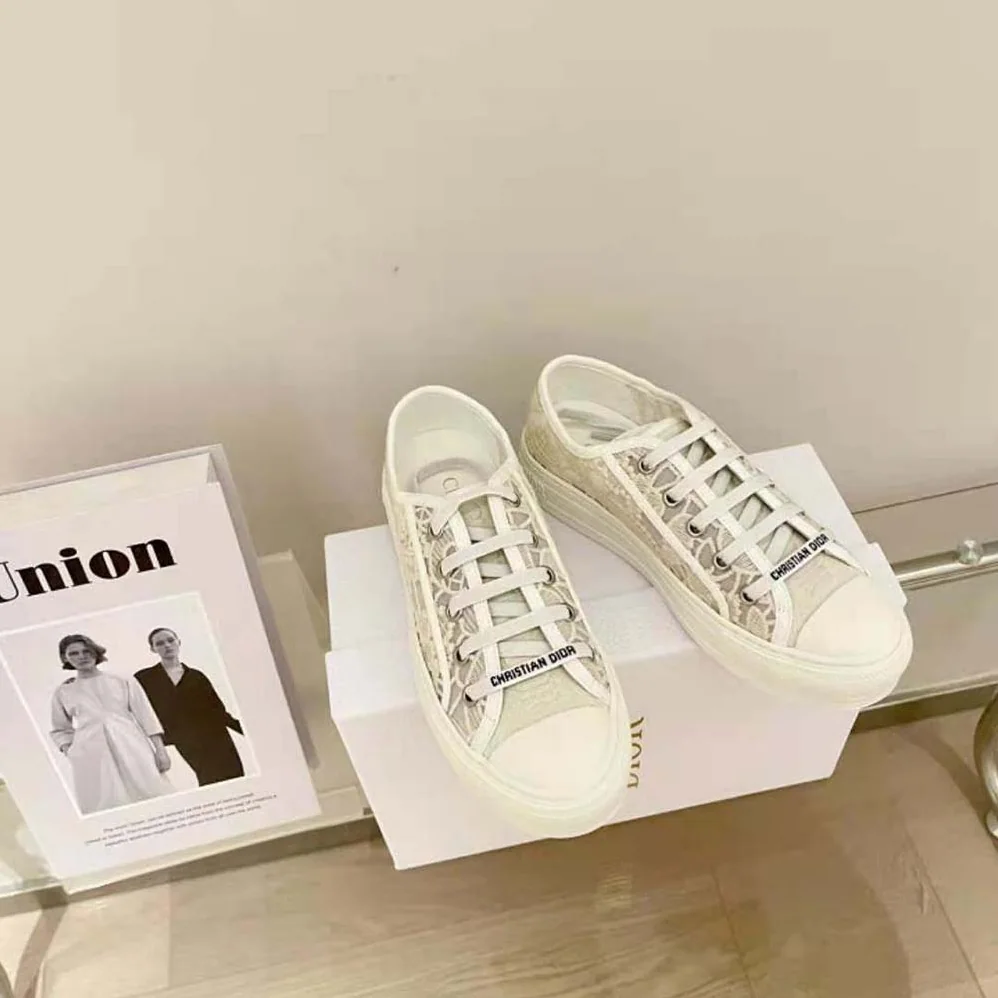 Dior Walk N Dior Sneaker White Macrame Embroidered Cotton for Women Dior Walk N Dior Sneaker White Macrame Embroidered Cotton for Women