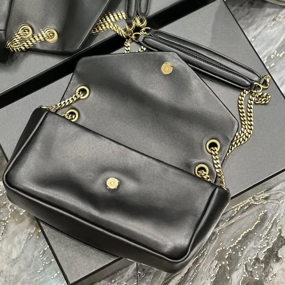 Saint Laurent YSL Calypso in Plunged Lambskin for Women in Black Saint Laurent YSL Calypso in Plunged Lambskin for Women in Black
