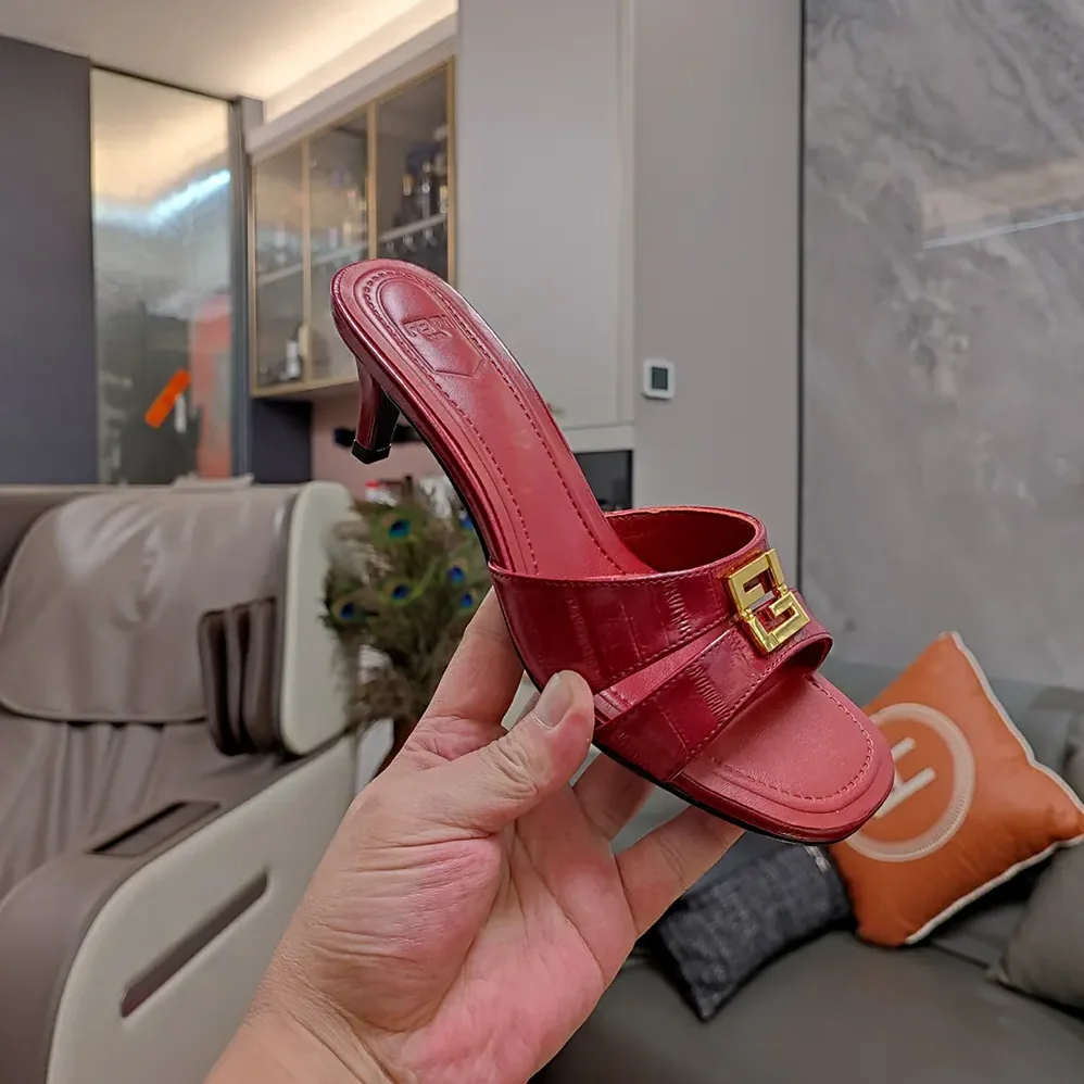 Fendi FFold Red EEl Leather Medium for Women in heeled Sandals Fendi FFold Red EEl Leather Medium for Women in heeled Sandals