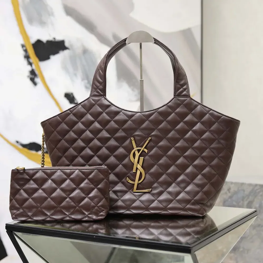 Saint Laurent YSL Icare Medium In Quilted Nappa Burgundy for Women Saint Laurent YSL Icare Medium In Quilted Nappa Burgundy for Women
