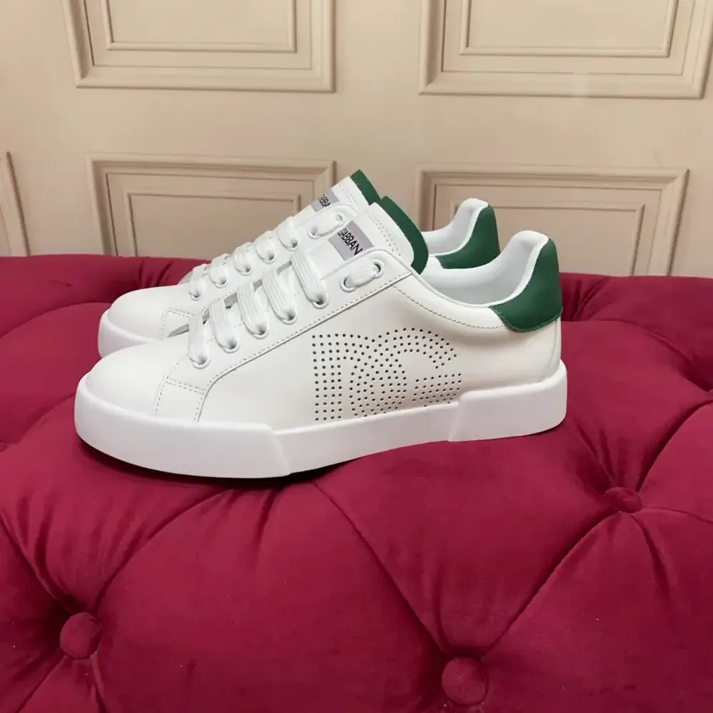 Dolce Gabbana D&G Calfskin Portofino Sneakers for Unisex in White Dolce Gabbana D&G Calfskin Portofino Sneakers for Unisex in White