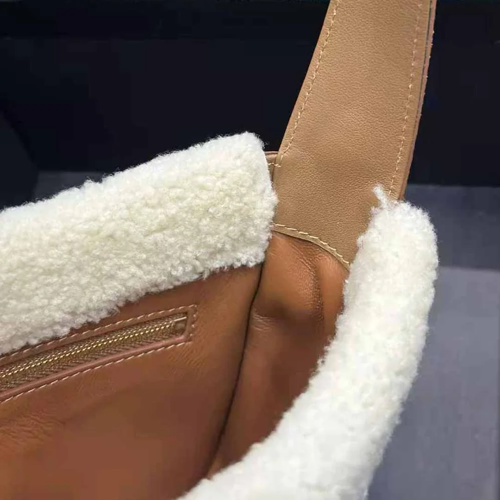 Saint Laurent YSL Le 5 à 7 Hobo Bag in Suede and Shearling for Women
