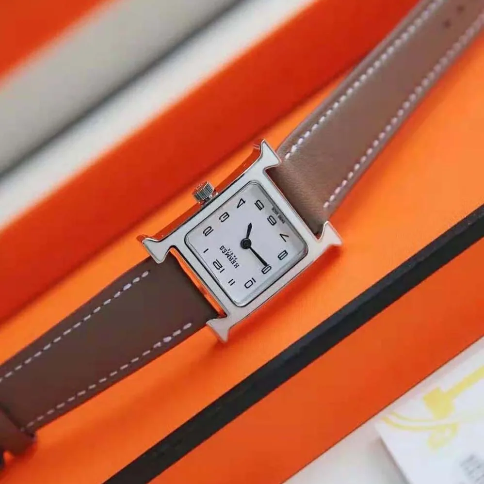 Hermes Heure H Watch Small Model Quartz Movement 25 mm in Steel for Women