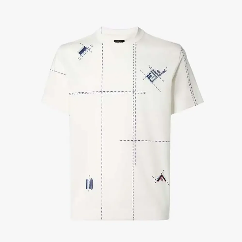 Fendi White Cotton T for Men in shirt