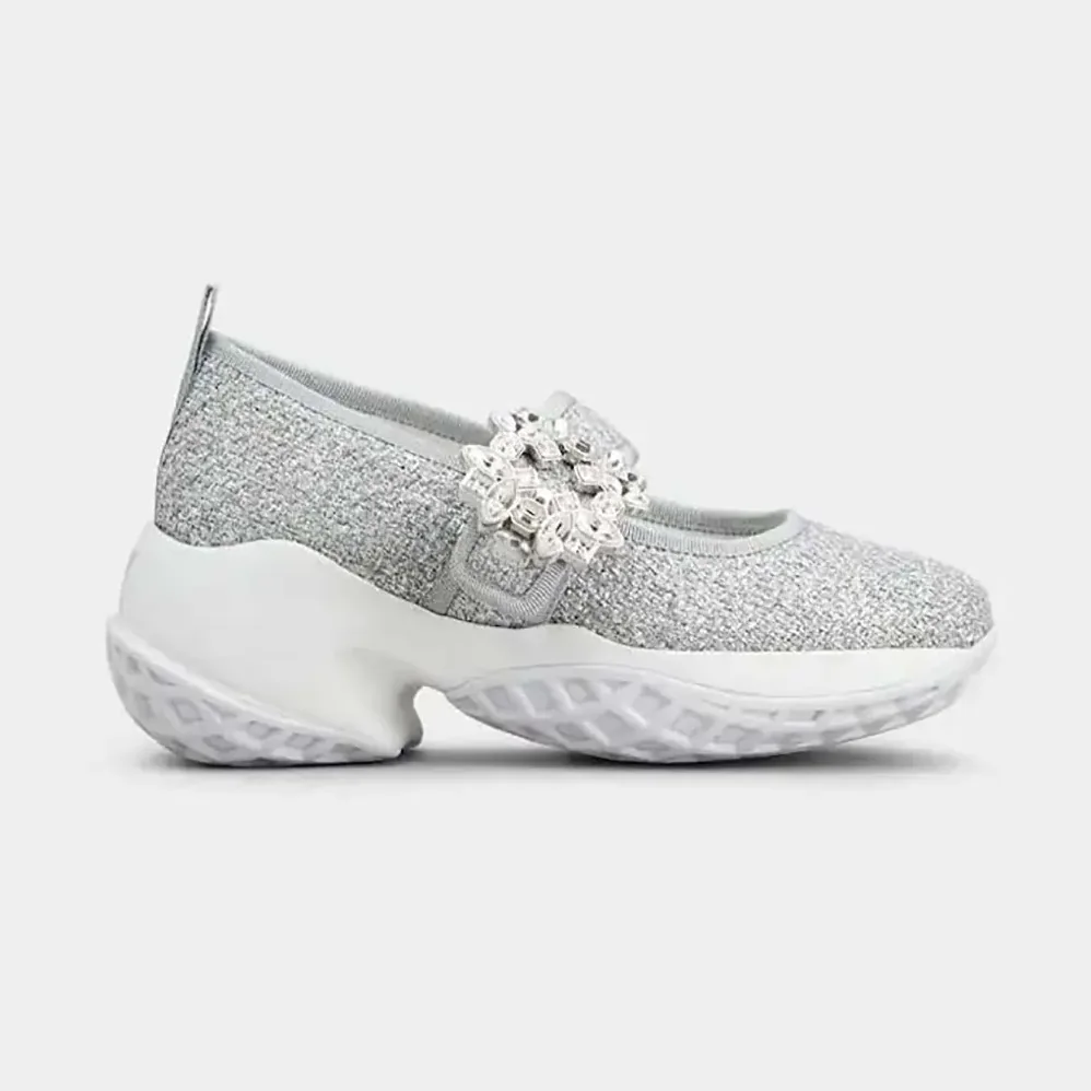 Roger Vivier Viv' Run Babies Sneakers in Lurex for Women in Silver