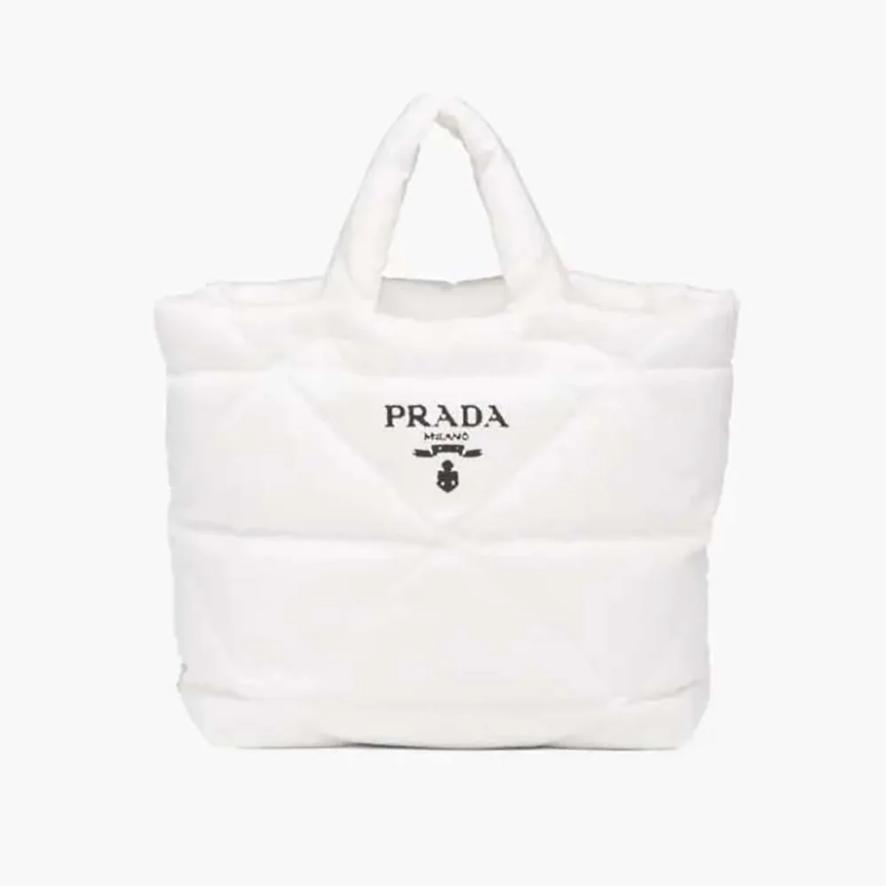 Prada Padded Re-Nylon Tote Bag for Women in White
