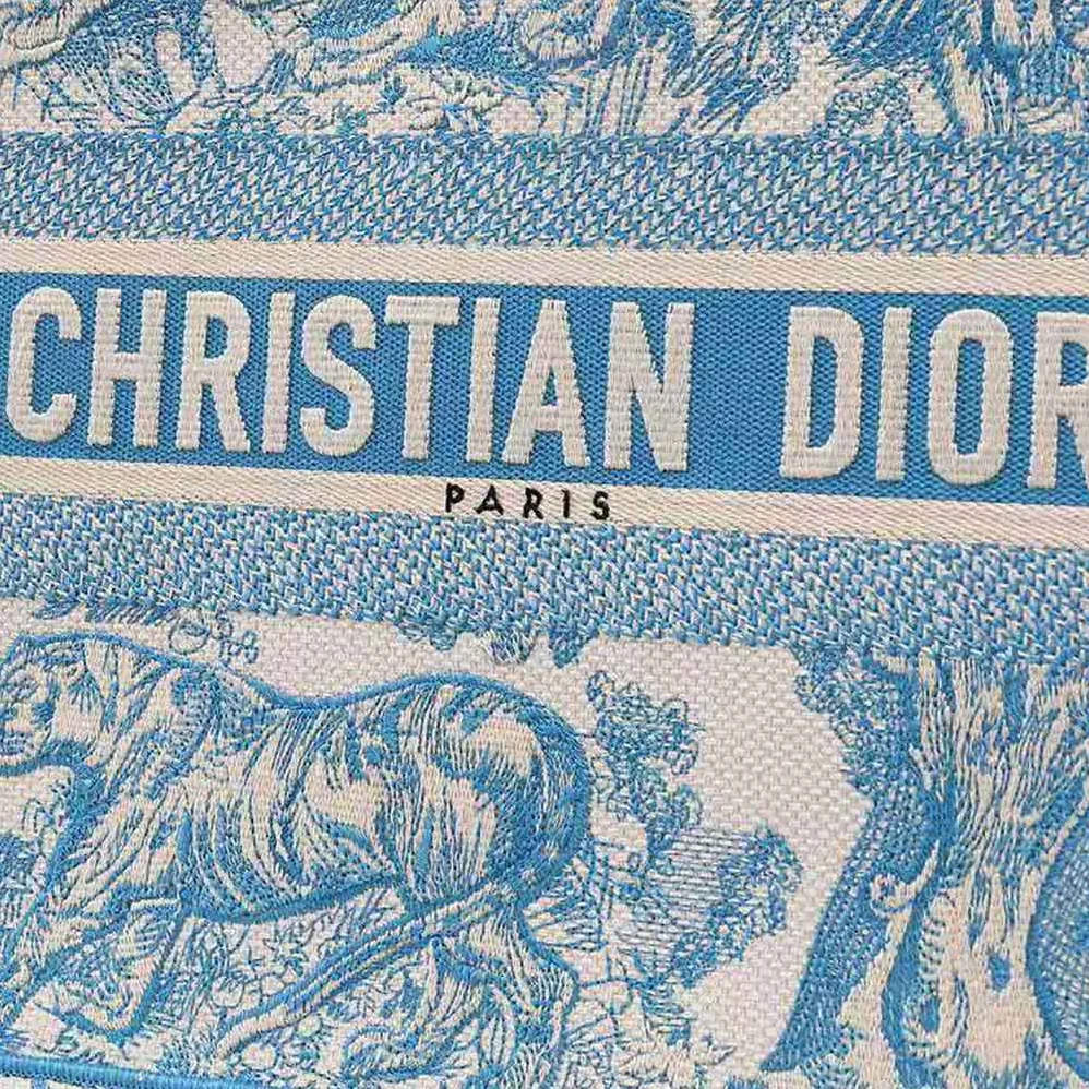 Dior Small Dior Book Tote Cornflower Blue Toile de Jouy Embroidery for Women Dior Small Dior Book Tote Cornflower Blue Toile de Jouy Embroidery for Women