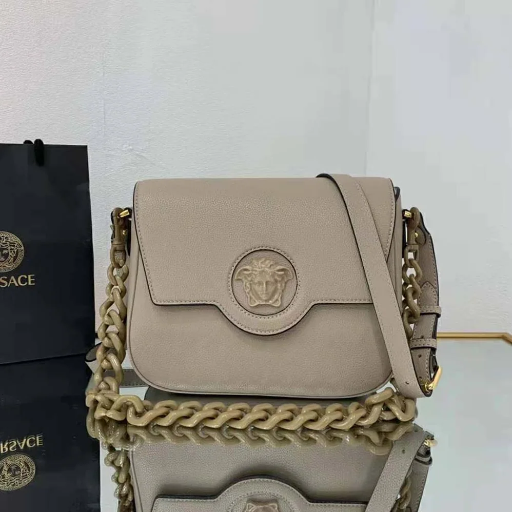 Versace La Medusa Shoulder Bag for Women in Sandy