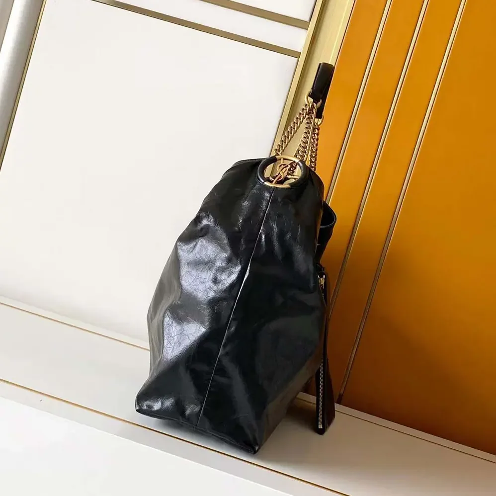 Saint Laurent YSL Hortense Hobo In Shiny Leather Black for Women