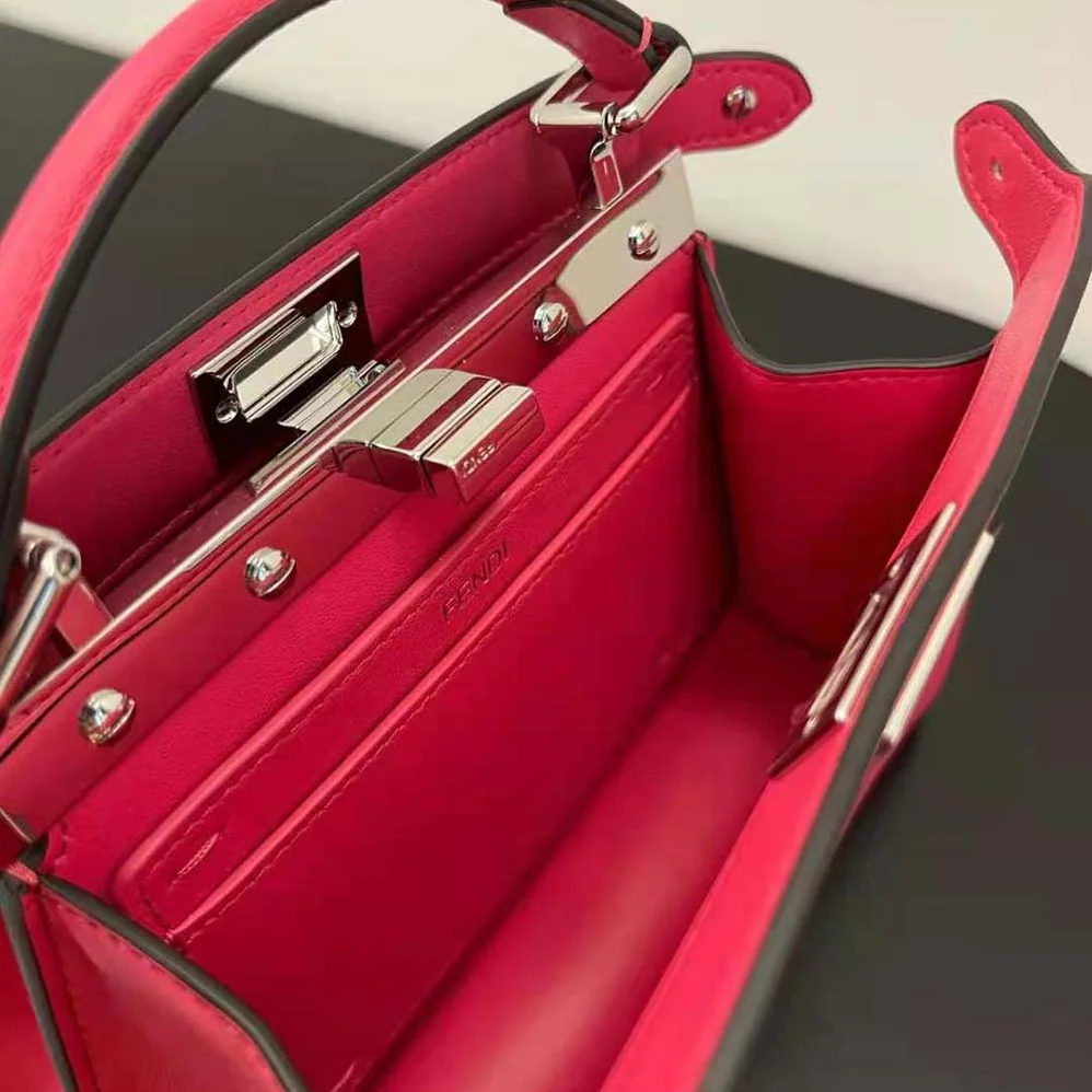 Fendi Peekaboo ISeeU Petite Rose Padded Nappa Leather Bag for Women Fendi Peekaboo ISeeU Petite Rose Padded Nappa Leather Bag for Women