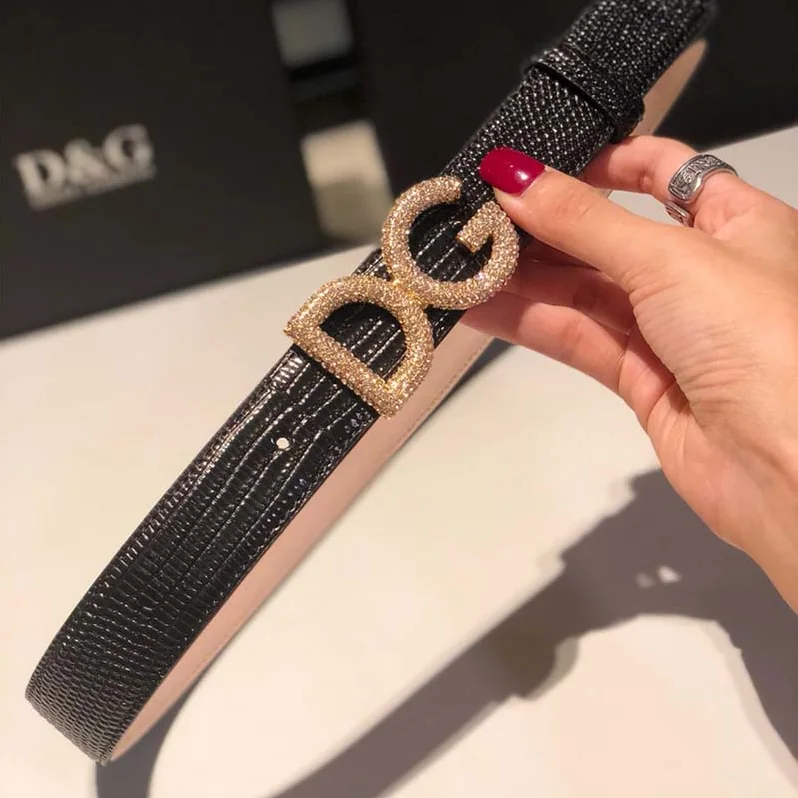 Dolce Gabbana D&G Belt in Iguana Print Calfskin for Women Dolce Gabbana D&G Belt in Iguana Print Calfskin for Women