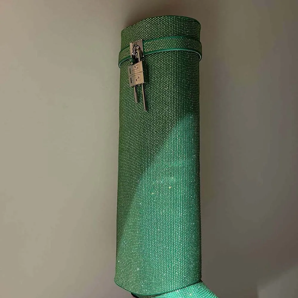 Givenchy Shark Lock Boots in Satin with Strass for Women in Green Givenchy Shark Lock Boots in Satin with Strass for Women in Green