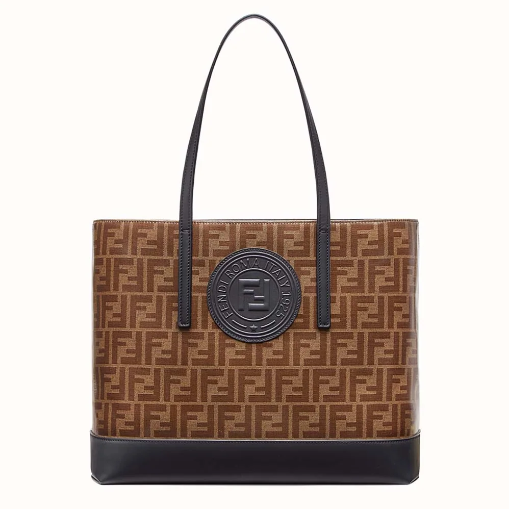 Fendi Shopping Logo Leather Shopper for Women in Black Fendi Shopping Logo Leather Shopper for Women in Black