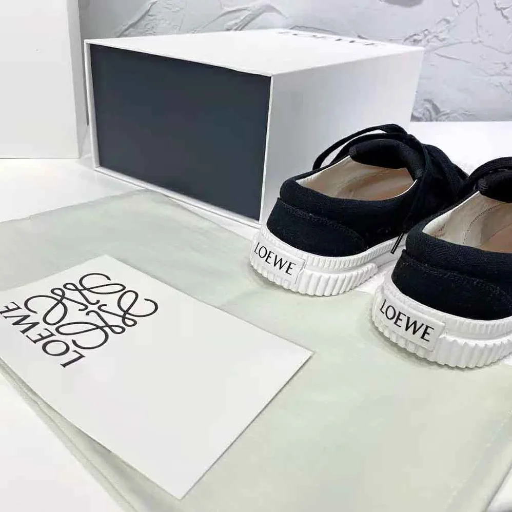 Loewe Anagram Flap Sneaker in Canvas for Women in Black