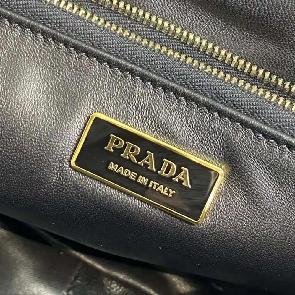Prada Padded Nappa Leather Shoulder Bag for Women in Black