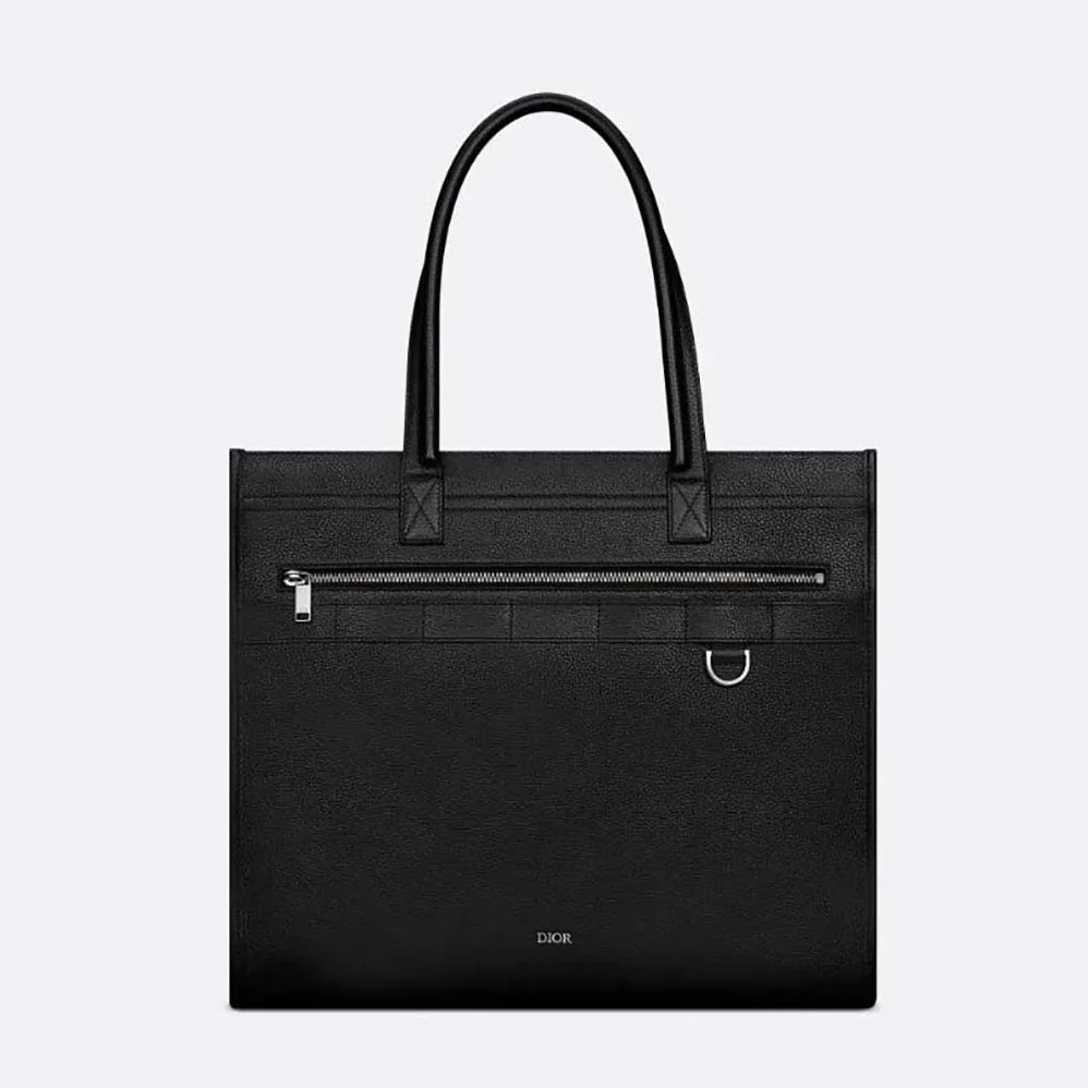 Dior Safari Tote Bag Black Grained Calfskin for Men