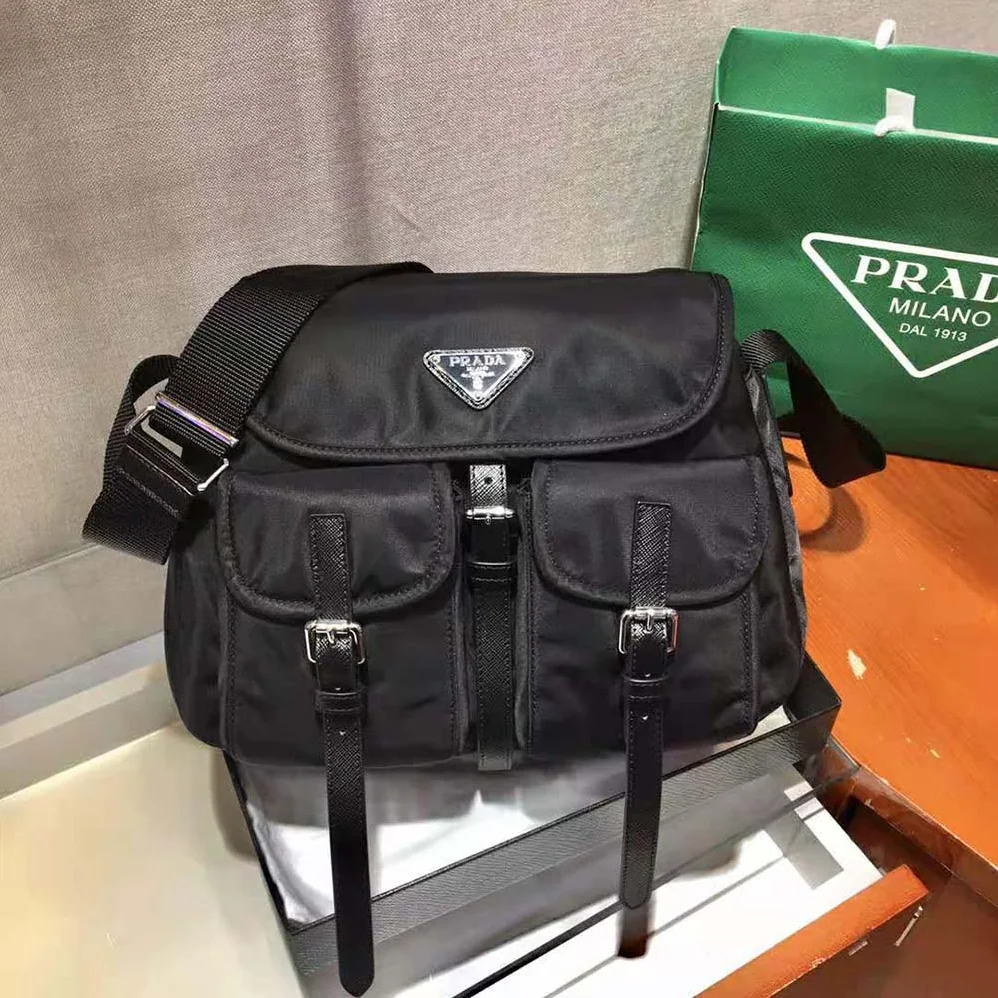 Prada Nylon Shoulder Bag for Women in Black