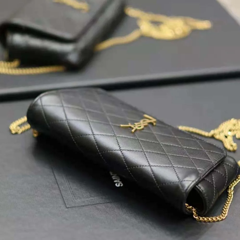 Saint Laurent YSL Gaby Phone Holder in Quilted Leather for Women